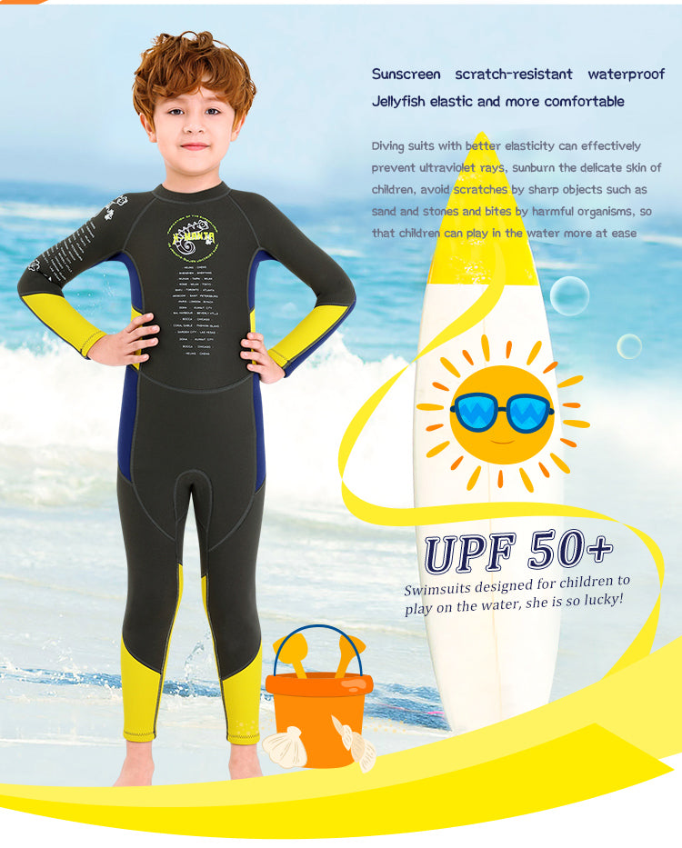 hot selling kids swimwear quick dry 2.5mm Rashguard Swimsuit UV 50+ Long Sleeve One Piece Swimwear kids swimwear girls