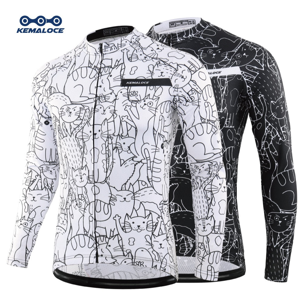 White Cycling Jersey MTB Jersey  Bicycle Team Cycling Shirt Men Long Sleeve Bike Wear Summer Premium Cycle Clothes