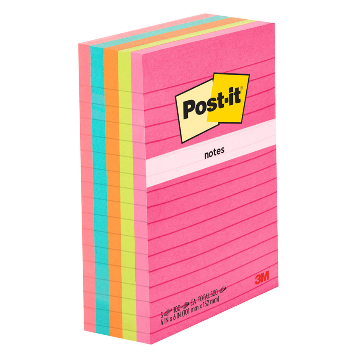 Post-it Ruled Notes, Assorted Pastel Colors, 4