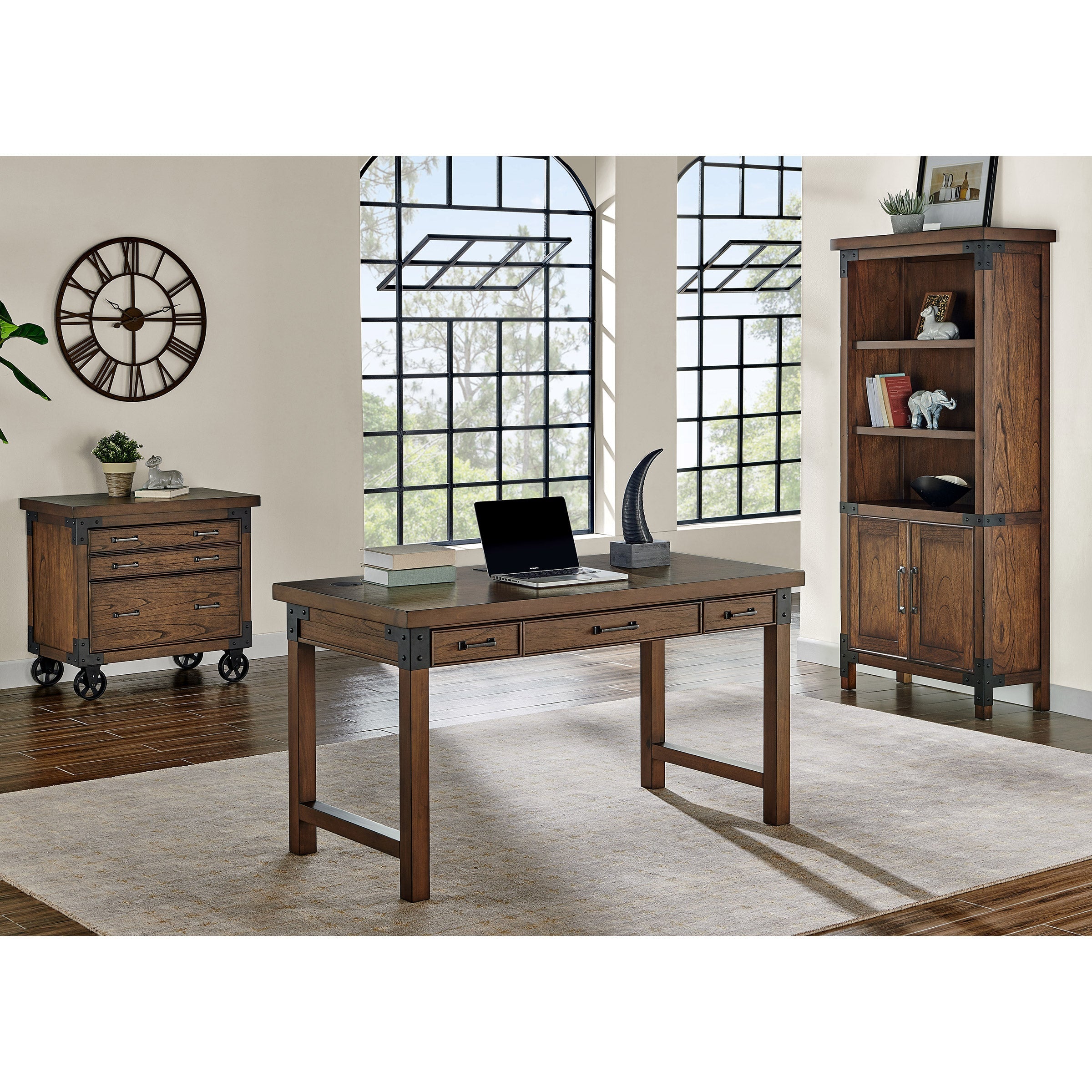 Aberdeen 3-piece Writing Desk, Door Bookcase and File