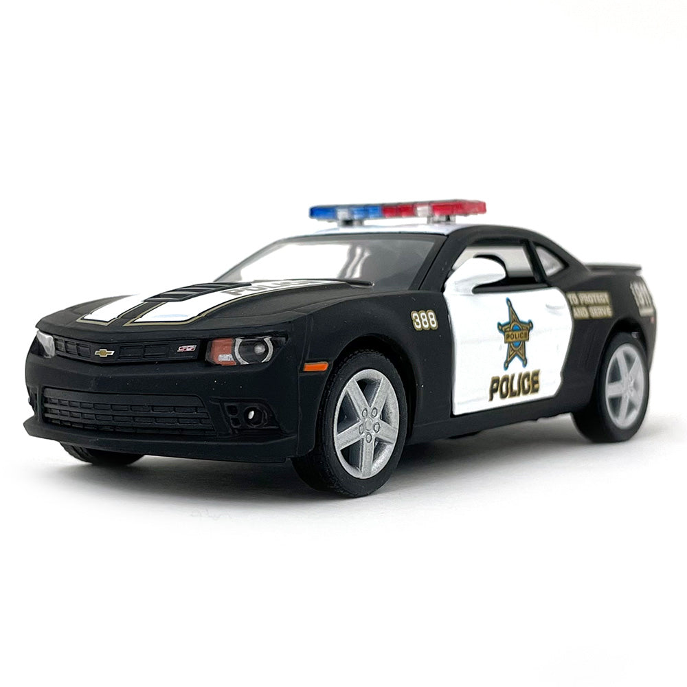 2014 Chevy Camaro 1:38 Scale Diecast Model Police Black/White by Kinsmart