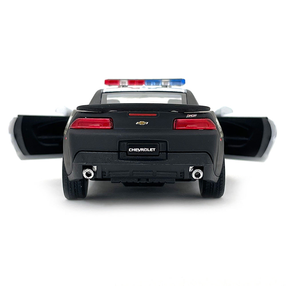 2014 Chevy Camaro 1:38 Scale Diecast Model Police Black/White by Kinsmart