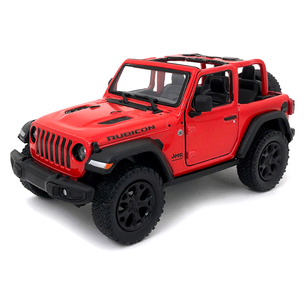 2018 Jeep Wrangler Rubicon 4x4 1:34 Scale Diecast Model Convertible Top Red by Kinsmart