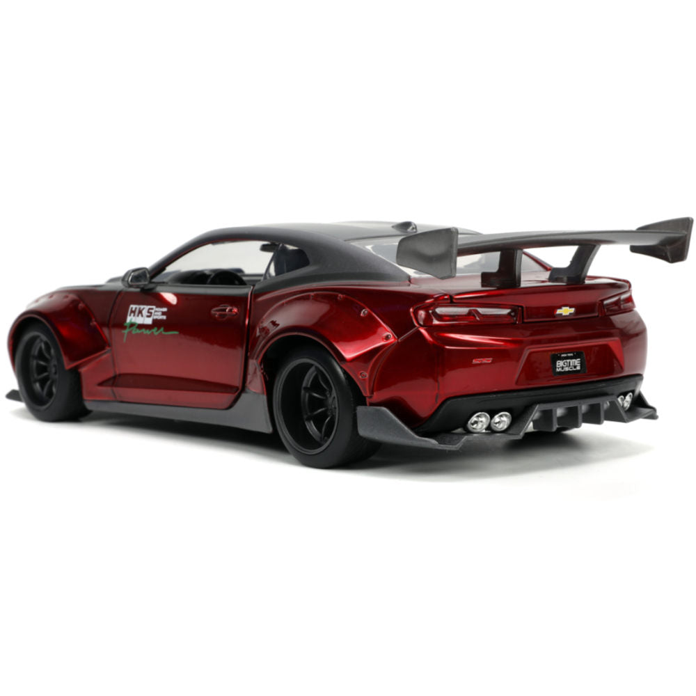 Bigtime Muscle 2016 Chevrolet Camaro SS HKS Widebody 1:24 Scale Diecast Model Candy Red By Jada 33856