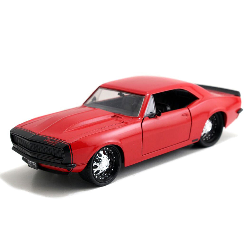 Bigtime Muscle 1967 Chevrolet Camaro 1:24 Scale Diecast Model Red By Jada 97752