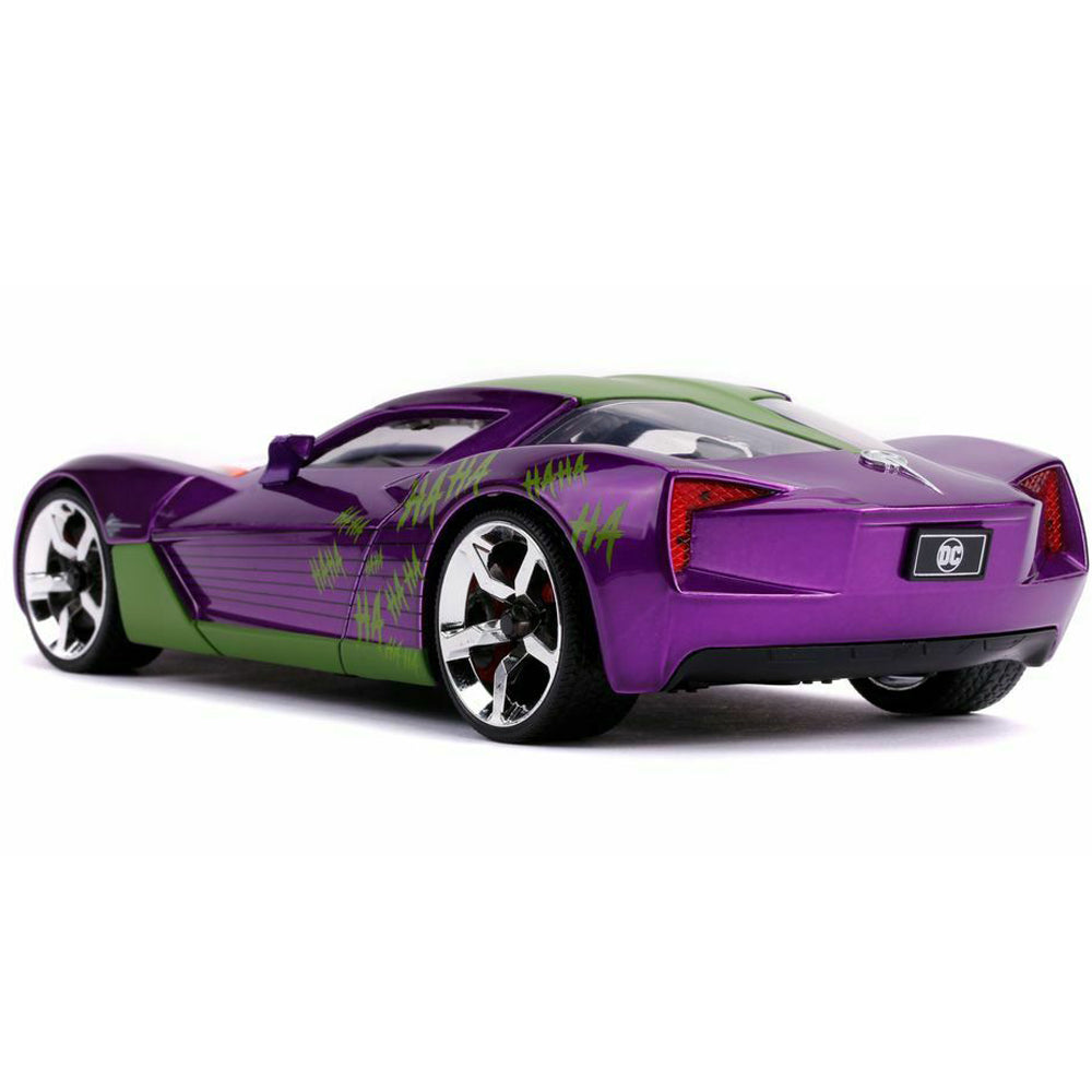 DC Comics The Joker 2009 Chevy Corvette Stingray 1:24 Scale Diecast Model with Figure by Jada 31199