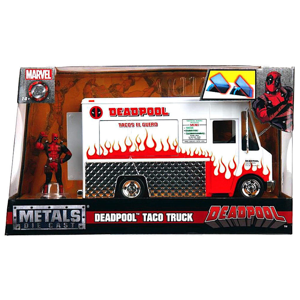 Marvel Deadpool Taco Truck 1:24 Scale Diecast Model White By Jada 99730