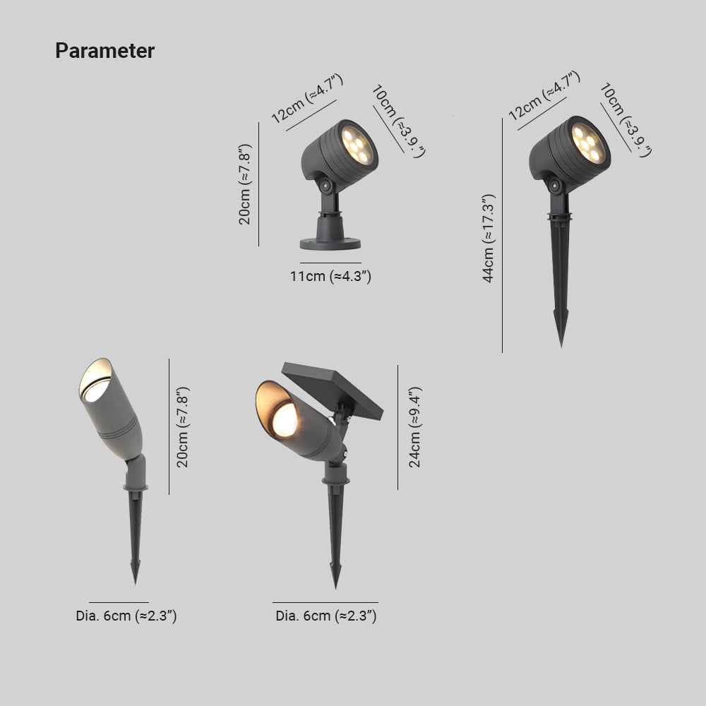 Orr Modern Round Glass/Metal Solar Outdoor Ground Lamp Spotlight
