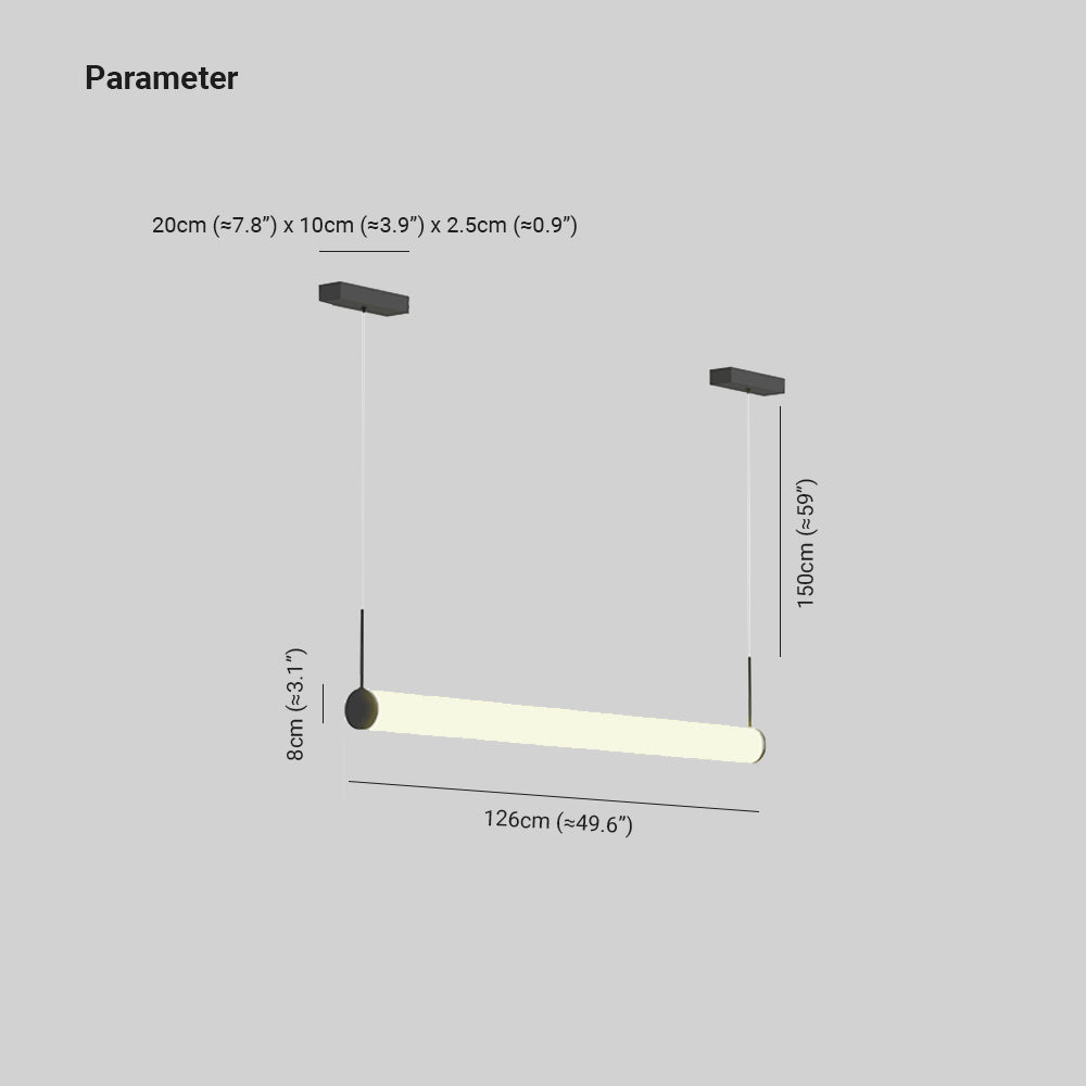 Edge Moderna Cilíndrica Metal/Acrílico Lámpara Colgante Exterior, Negra