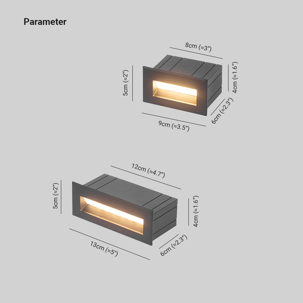 Orr Moderna Rectangular Metal/Acrílico Lámpara Exterior, Negra