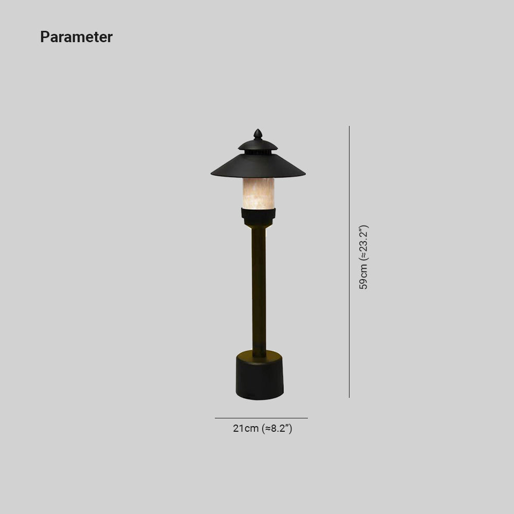 Carins Metal Cap-Shaped Outdoor Path Light, Black