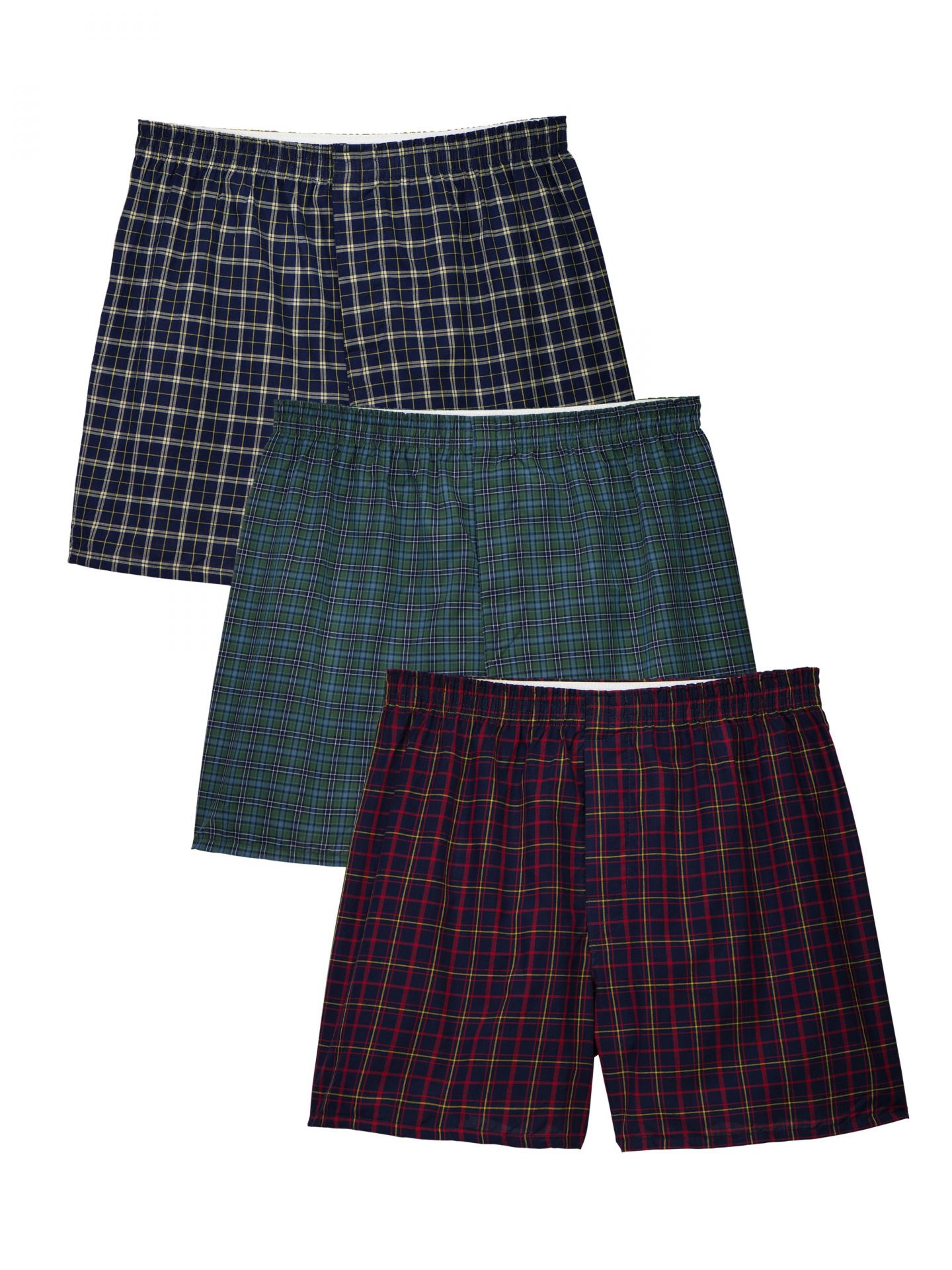 Mens Big Size Tartan Plaid Boxers 3 Pack Extended Sizes