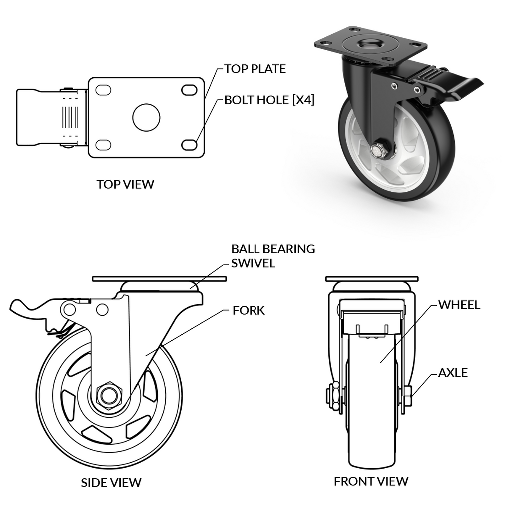 caster installtion plate caster