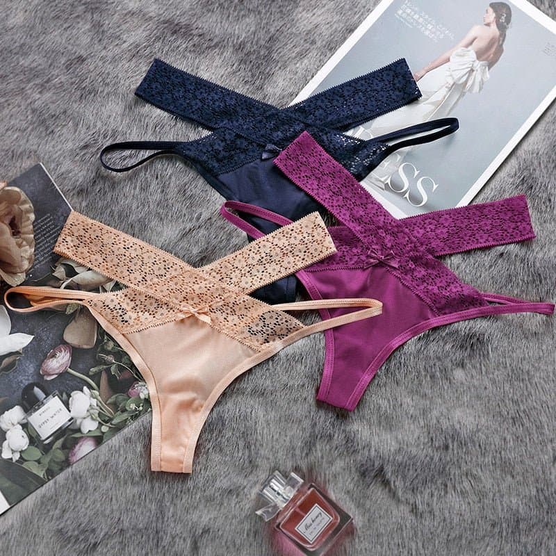 Hollow Out Sensual Thongs - Luxury Silk G-String Panties with Alluring Hollow Out Detailing