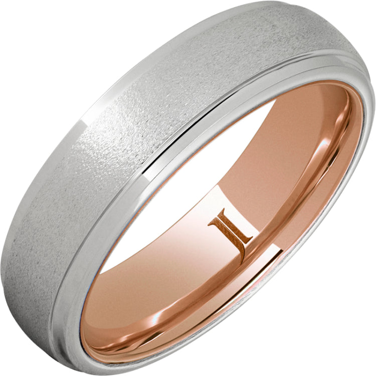 Serinium? Ring with 10K Rose Gold Interior and Stone Finish