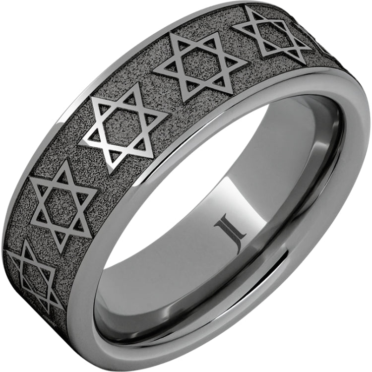 Rugged TungstenTM Star of David Ring