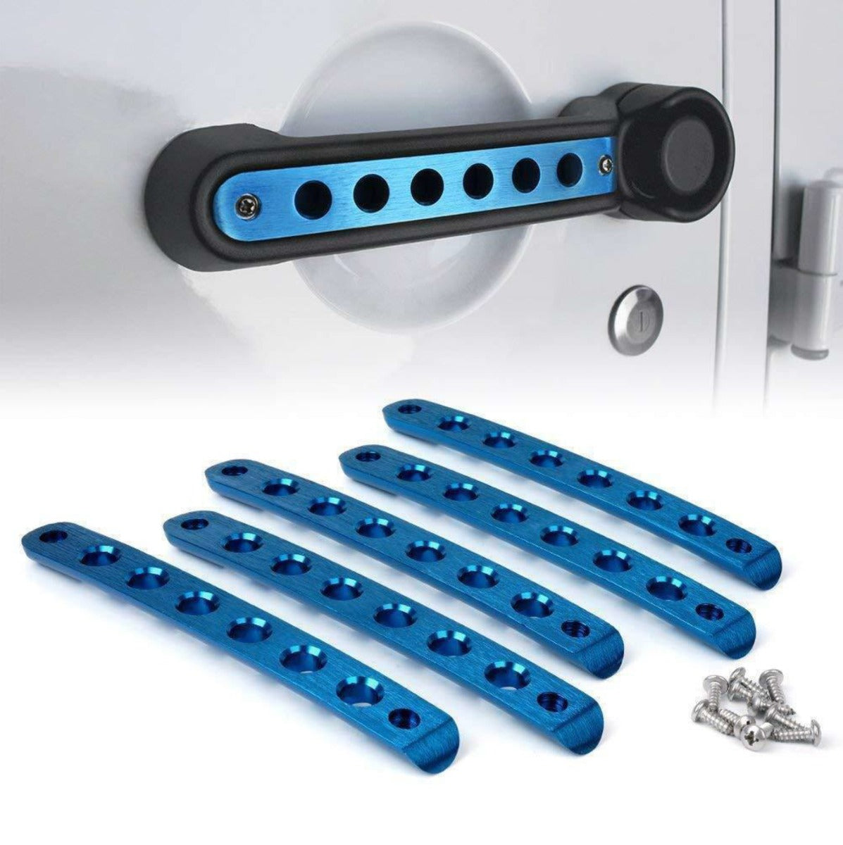 Trail Ops Blue Door Handle Insert Set TO-JK-7081-Blue