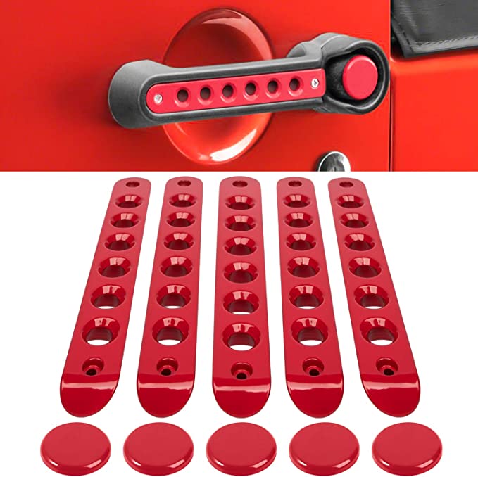 Trail Ops Red Door Handle Insert Set TO-JK-7081-Red