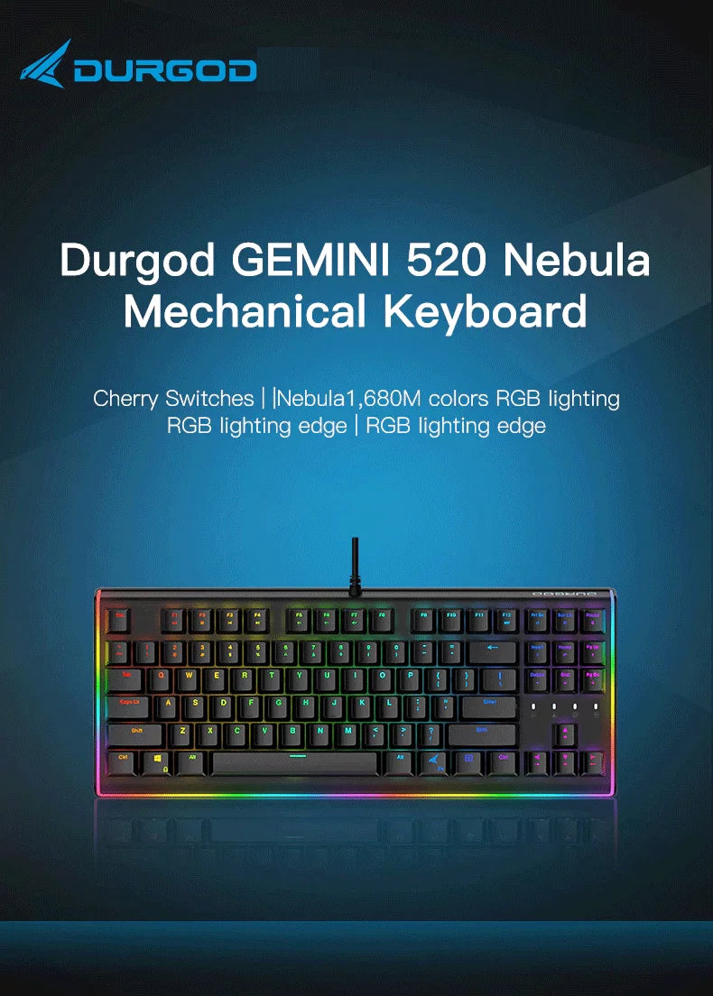 Durgod 87 gemini 520 Nebula RGB mechanical lighting keyboard-1