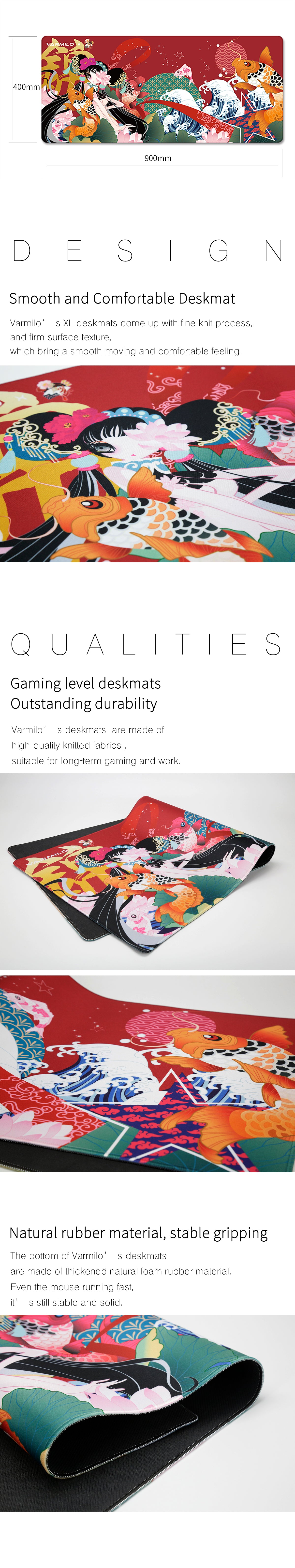 VARMILO Koi Series Peony Desk Mat