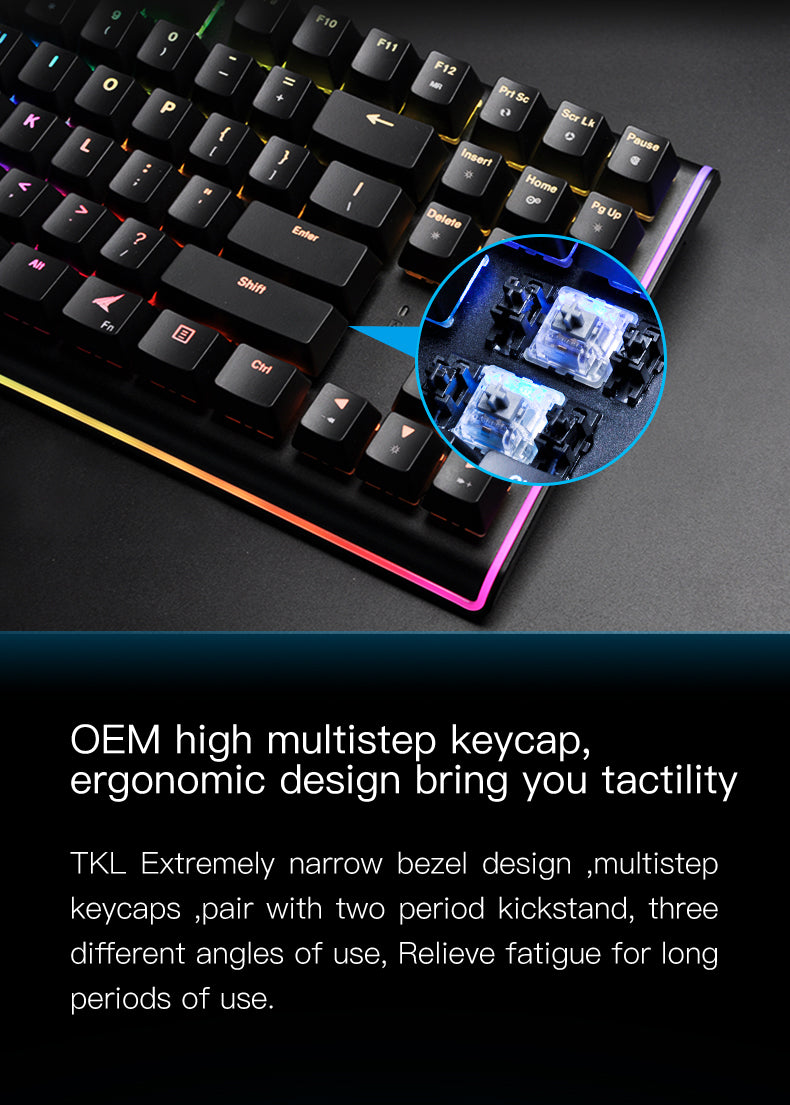 Durgod 87 gemini 520 Nebula RGB mechanical lighting keyboard-5