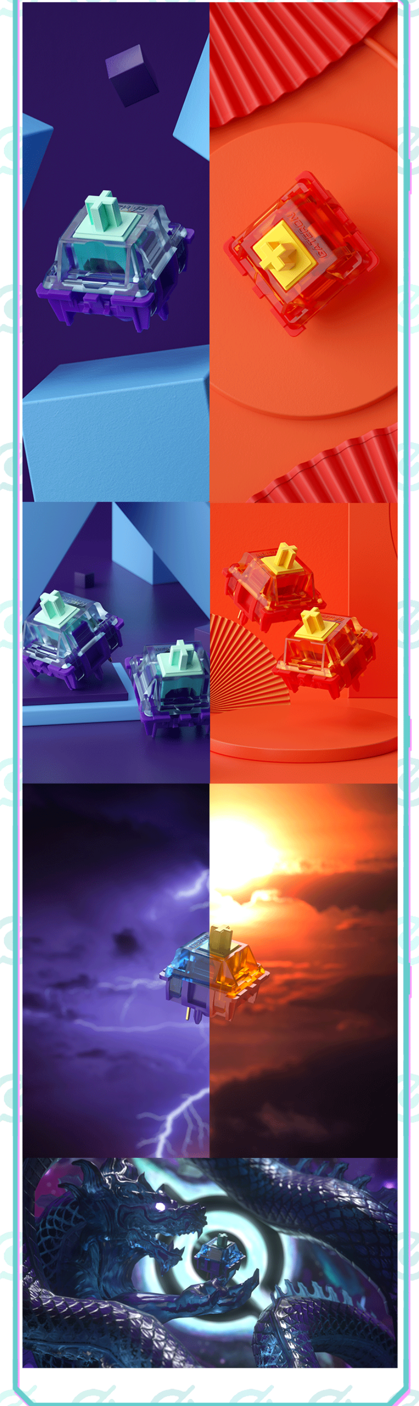 Gopolar X Gateron Vermilion Bird/Azure Dragon Switches