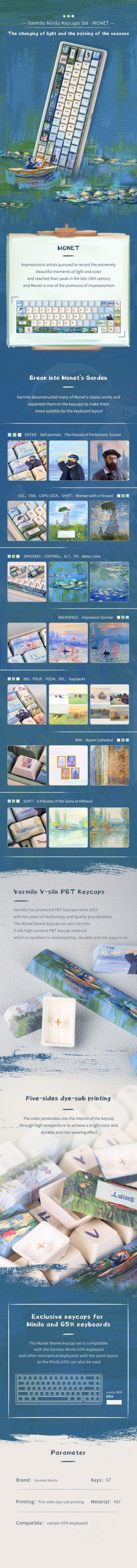 Varmilo Monet Theme Keycaps Set