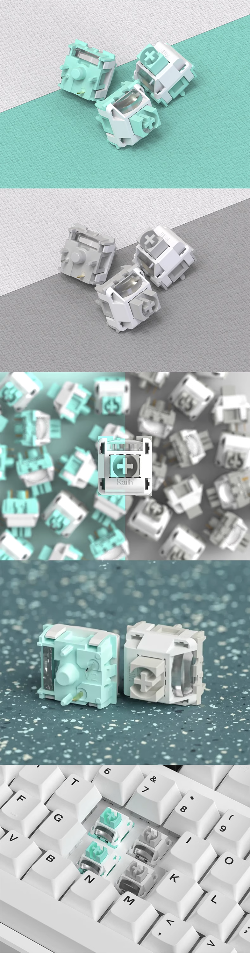 FL·ESPORTS Ice Mint V2 Keyboard Switches