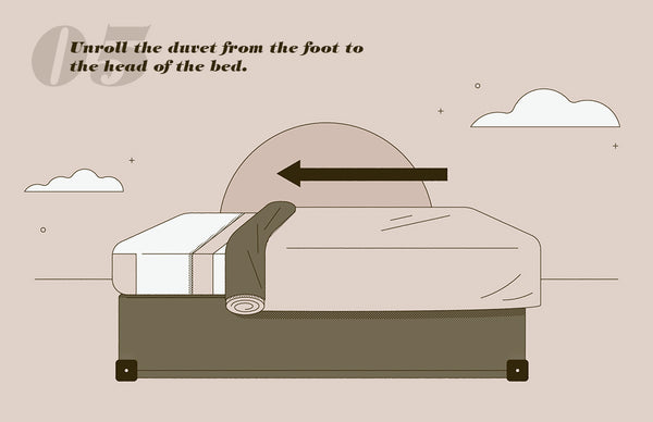 5-Unroll the duvet from the foot to the head of the bed