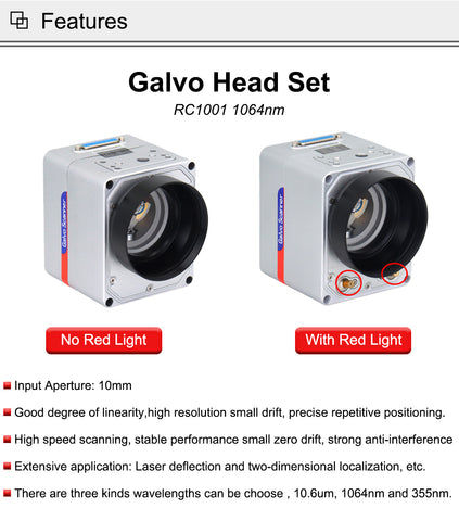Fiber Laser Scanning Galvo Head 10mm Galvanometer Scanner & Netzteil RC1001 