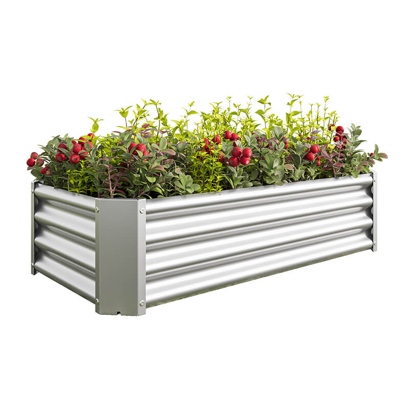 47.24 Silver Metal Raised Garden Bed Kit - Flowers, Vegetables & Herbs Planters