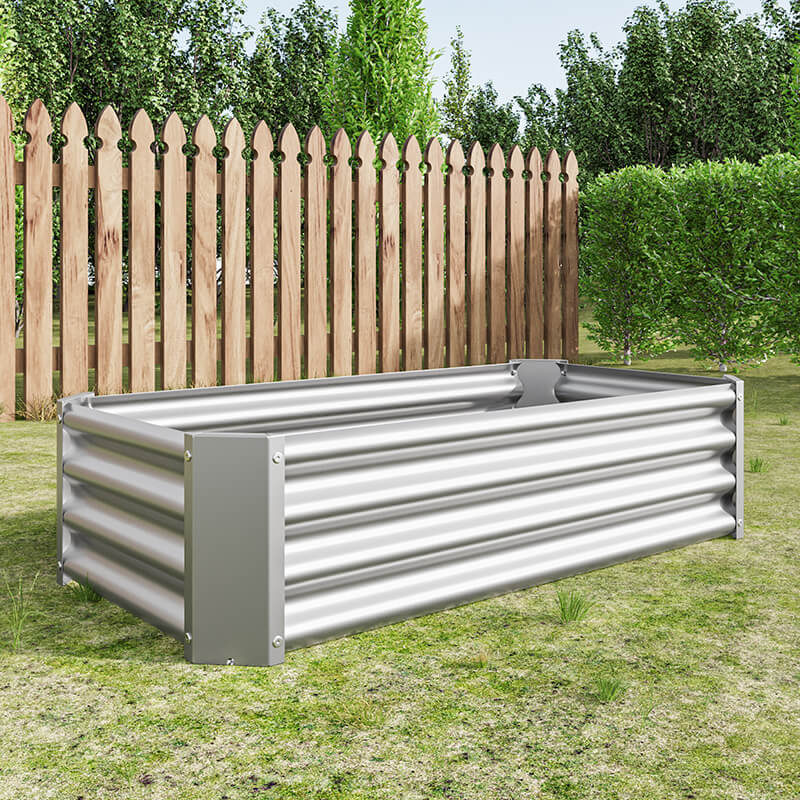 47.24 Silver Metal Raised Garden Bed Kit - Flowers, Vegetables & Herbs Planters