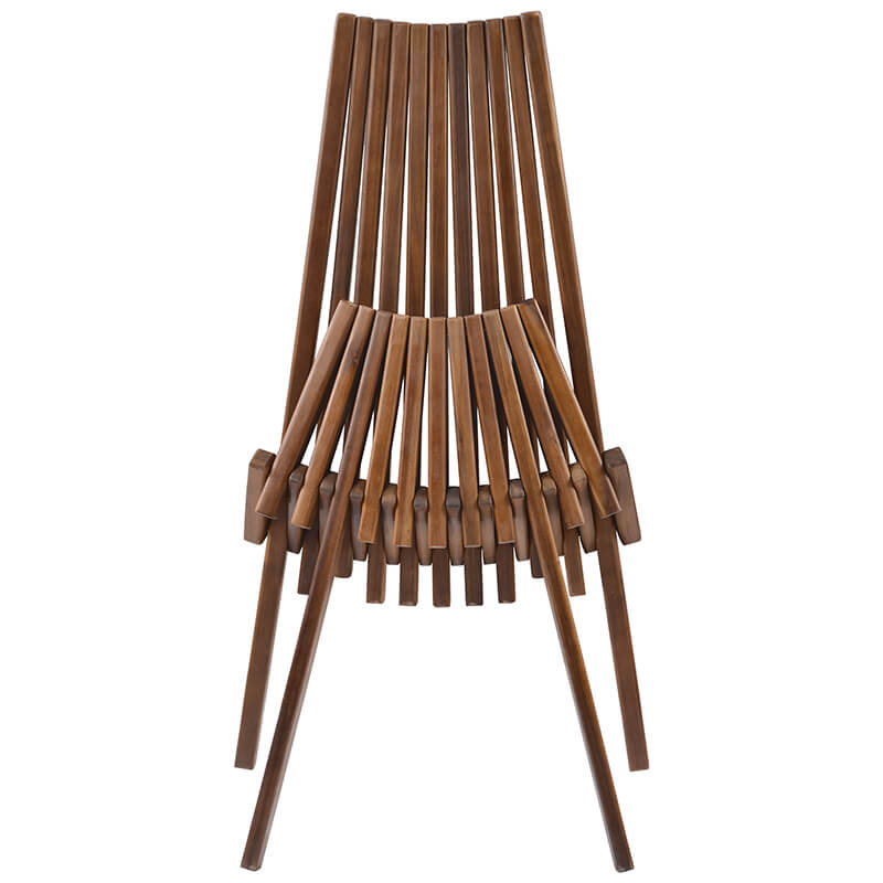 Outdoor Folding Wood Chair with Slanted Back