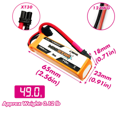cnhl 3s lipo battery 450mah