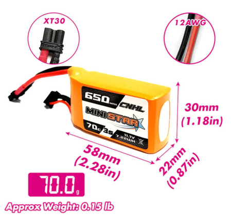 650mAh 11.1V 3S 70C