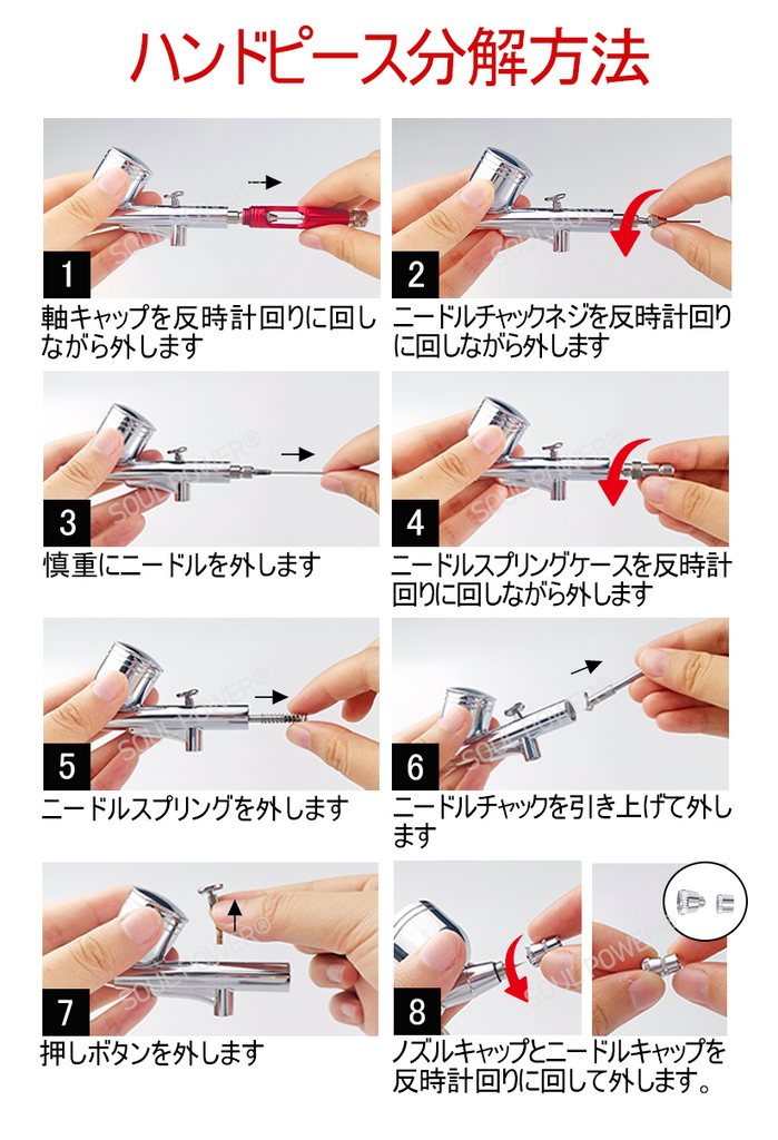 ハンドピースの分解方法
