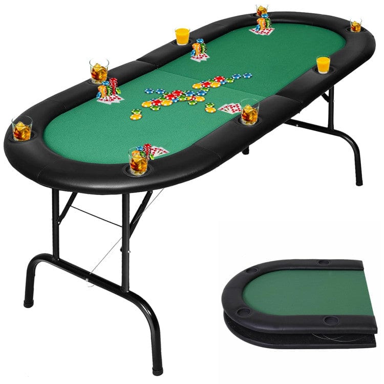 Costway 8 Players Texas Holdem Foldable Poker Table