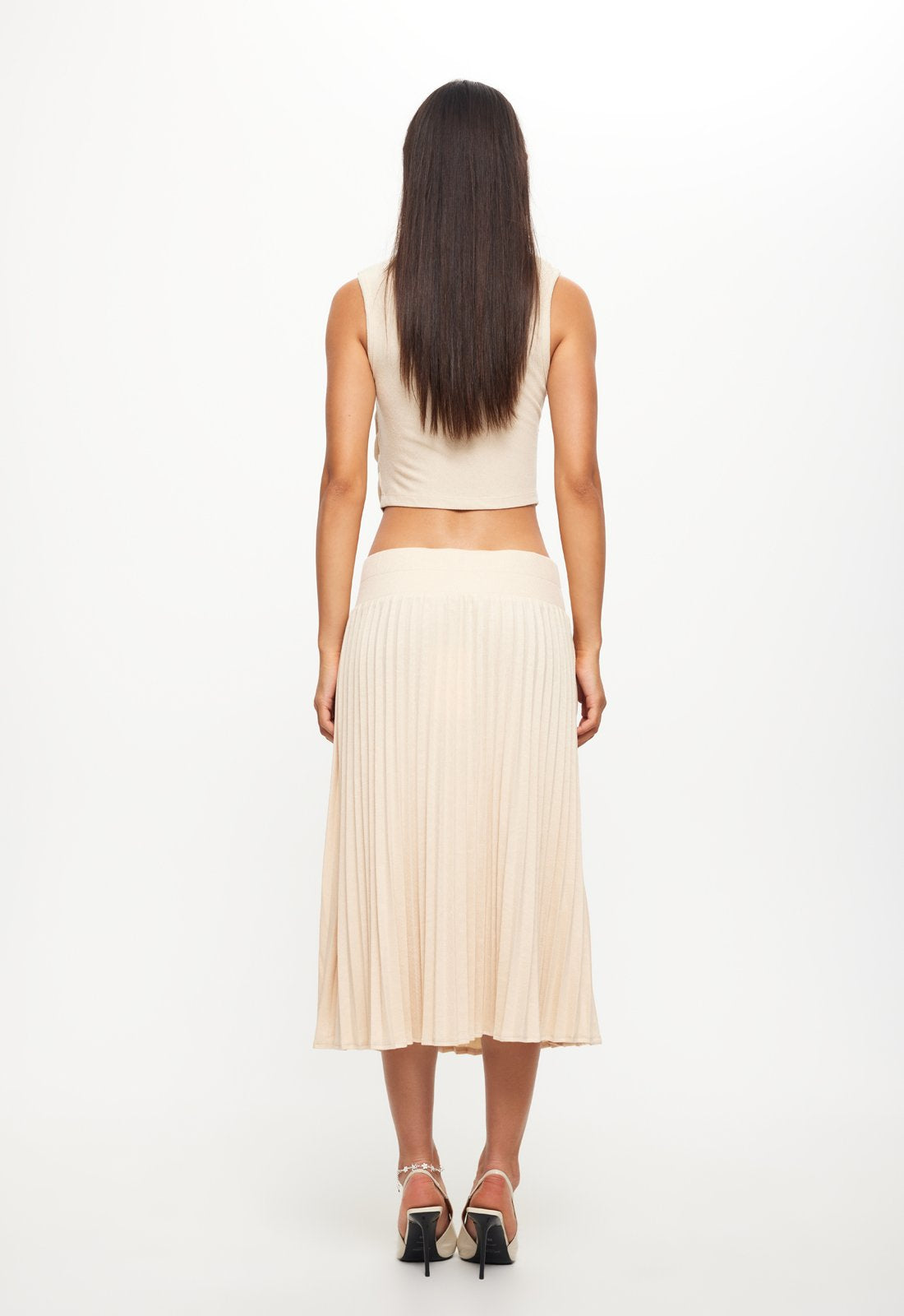 SYDNEY PLEAT SKIRT - OATMEAL