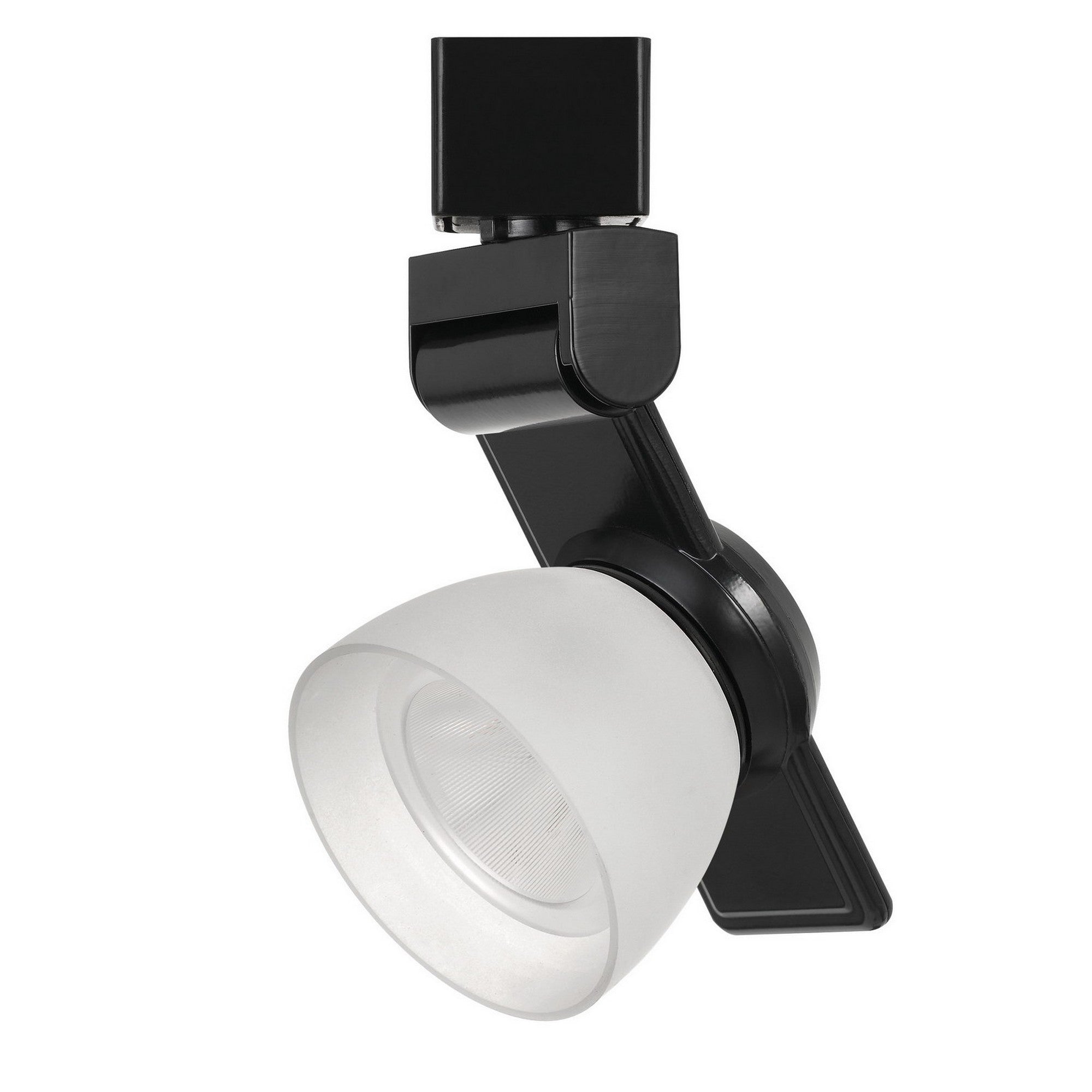 Benzara Black Metal Track Lighting Pendant With 12W Integrated LED and White Opaque Polycarbonate Head