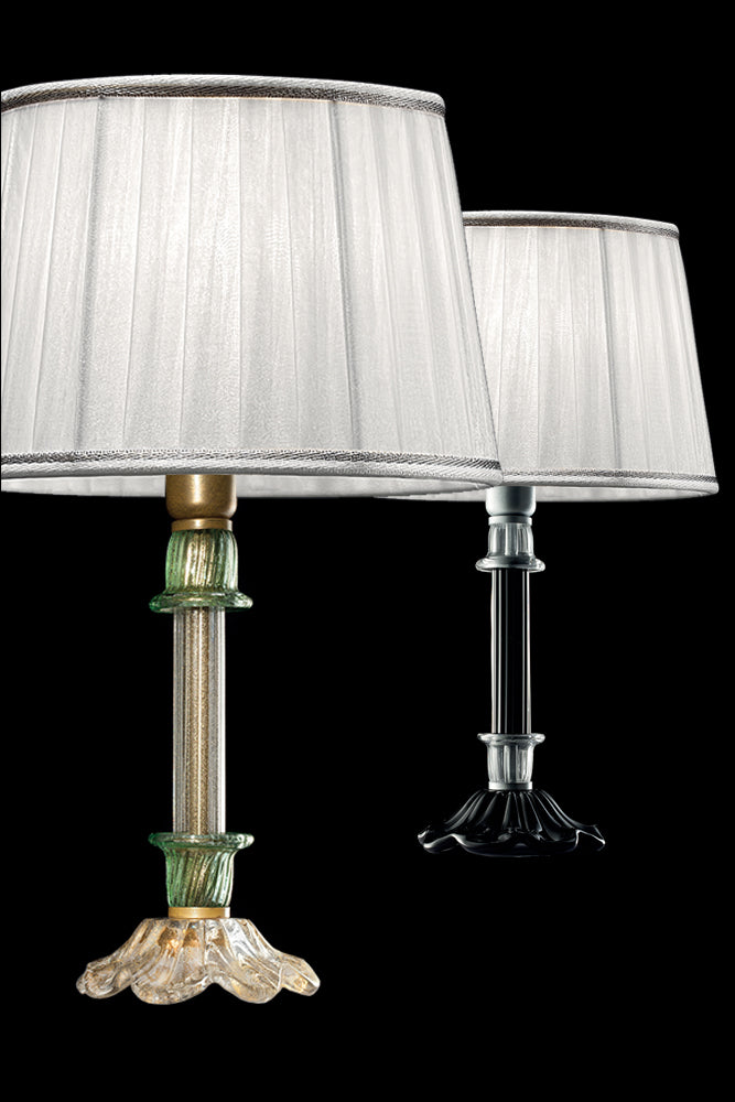 Sylcom Dea 1476-PO-BLU.ORO Blue and 24Kt Gold Table Lamp in Gold Bronzing Metal Finish