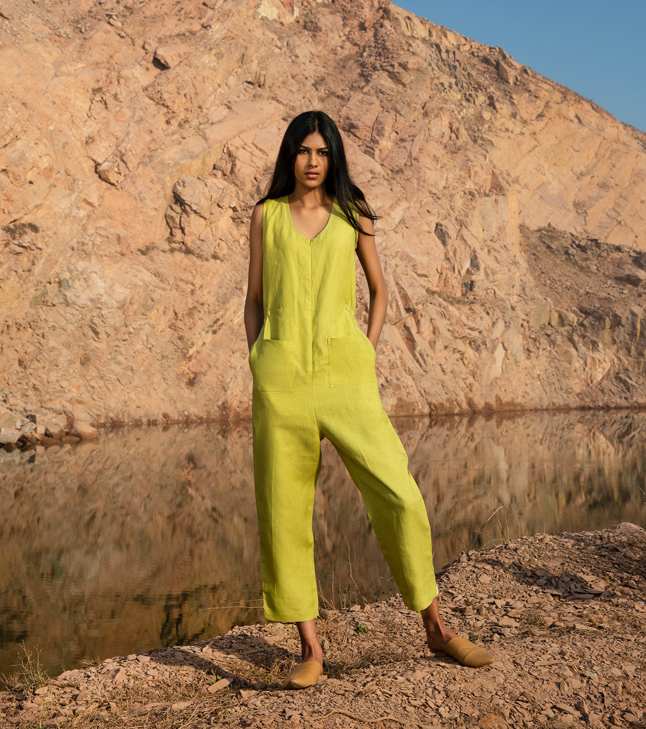 Green Jumpsuit With Pockets