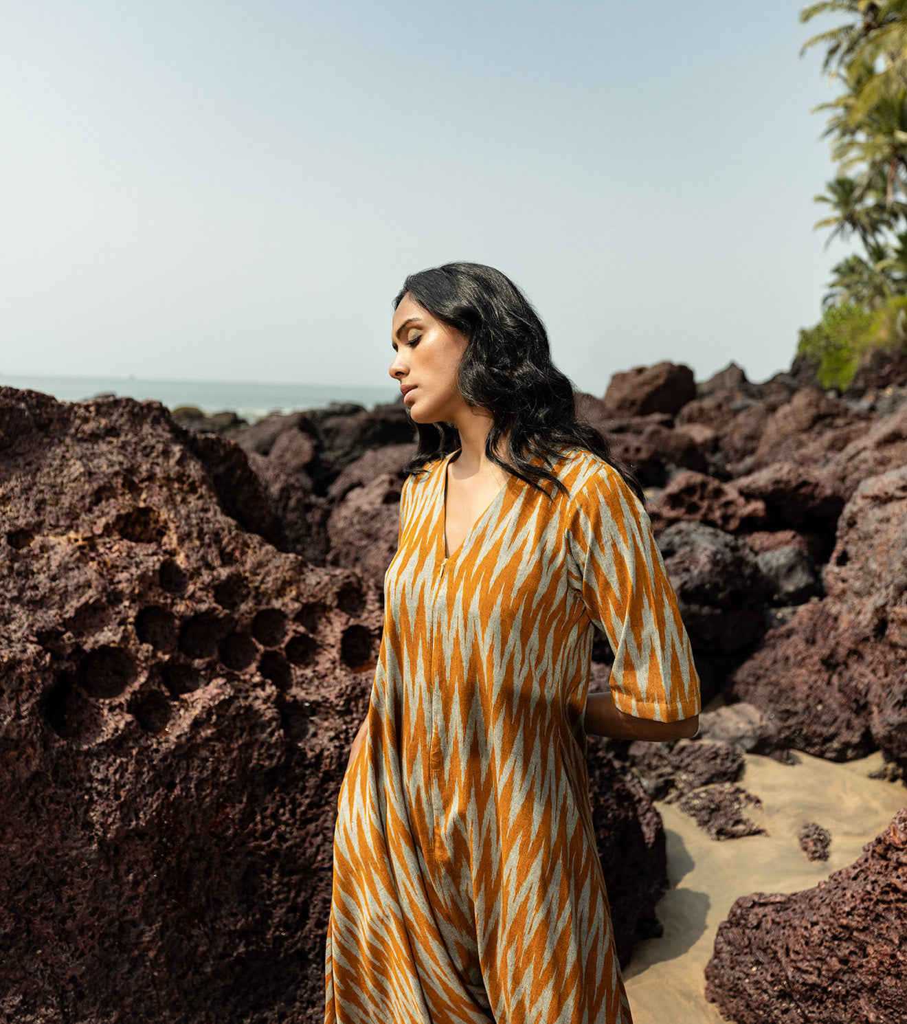 Orange Ikat Jumpsuit