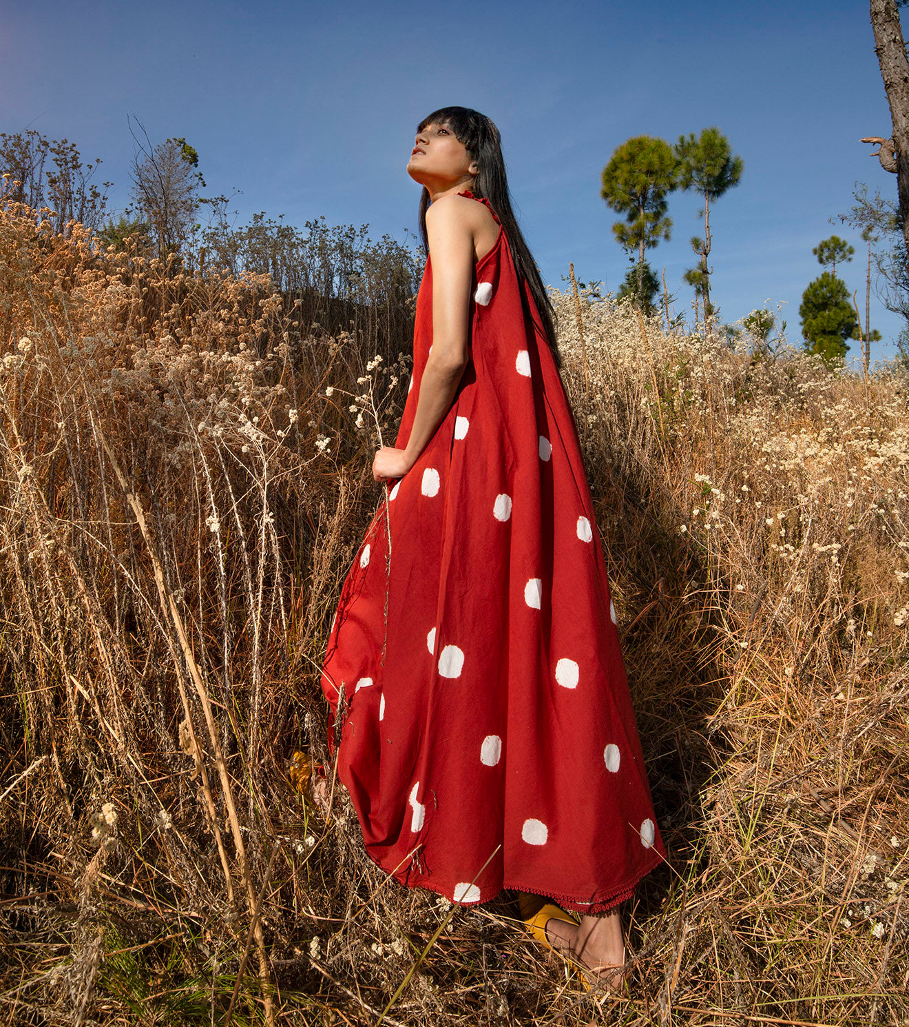 Red Polka dots Maxi Dress