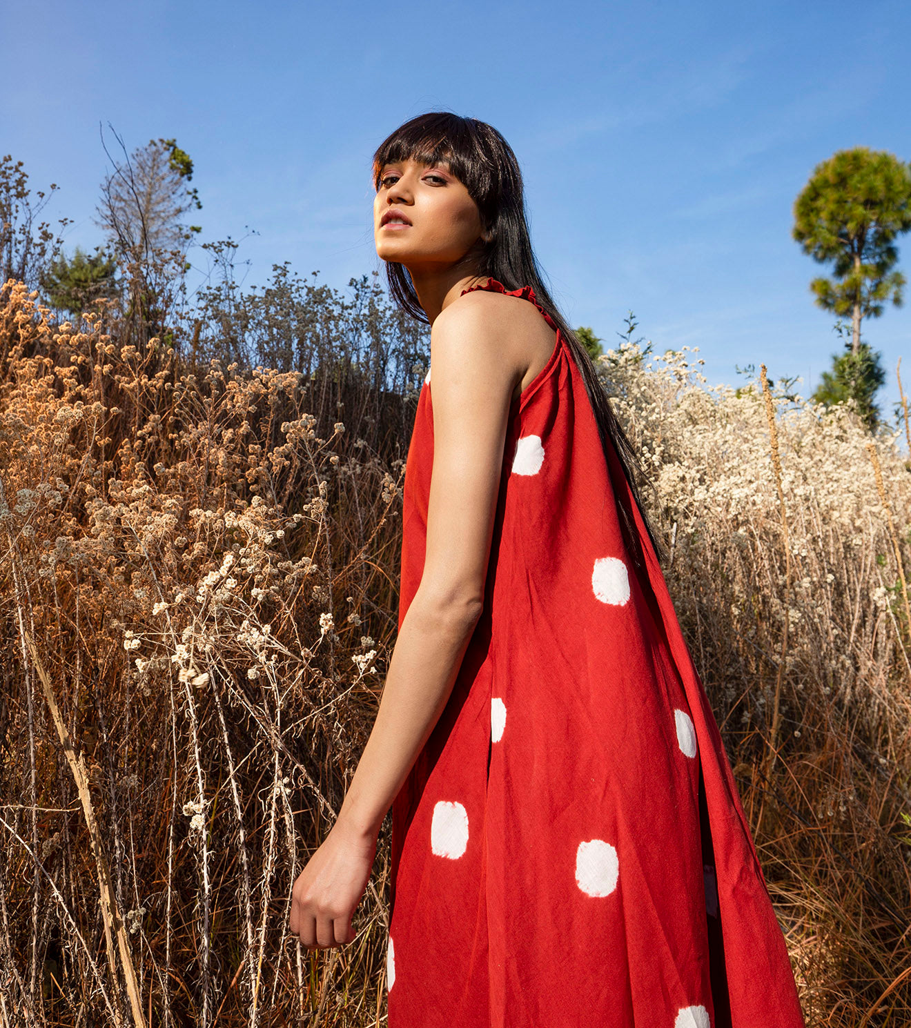Red Polka dots Maxi Dress