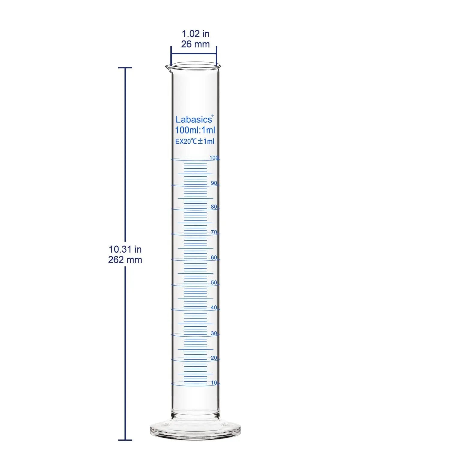 Measuring Cylinder,10-250 mL, 4 Packs