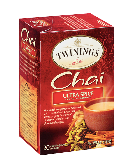 Twinings Chai - Ultra Spice - Net Wt : 1.41 oz (40g) - 20 Individual tea bags