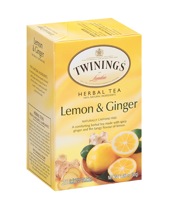 Twinings Lemon & Ginger - Herbal Tea - Net Wt : 1.06 oz (30g) - 20 Individual tea bags