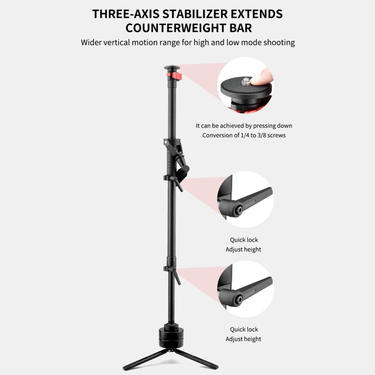 YELANGU B400 Three-axis Shock-absorbing Arm Vest Stabilizing Camera Support System Easy Rig (Black)