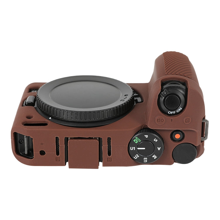 For Nikon Z 30 Soft Silicone Protective Case with Lens Cover(Coffee)