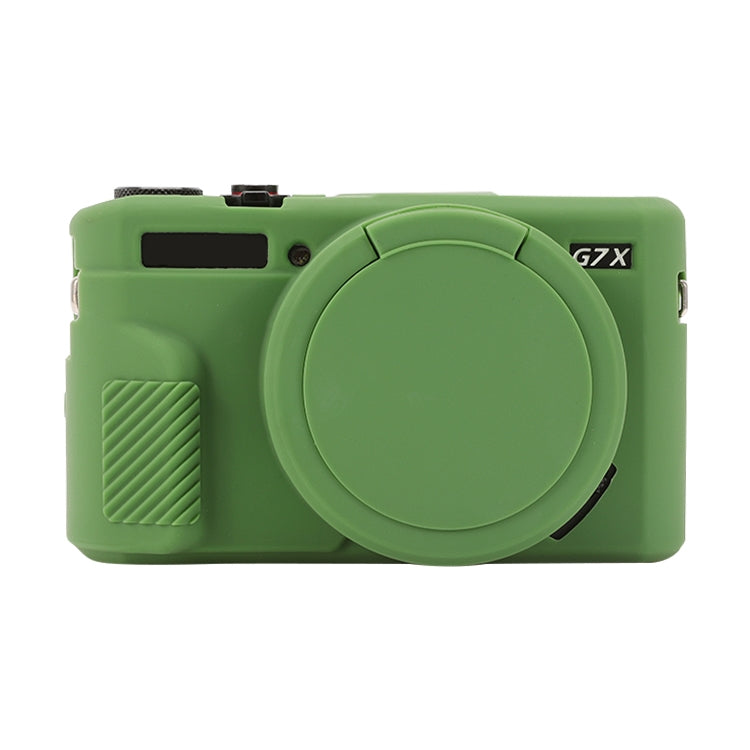 For Canon PowerShot G7 X Mark II / G7X2 Soft Silicone Protective Case with Lens Cover(Green)